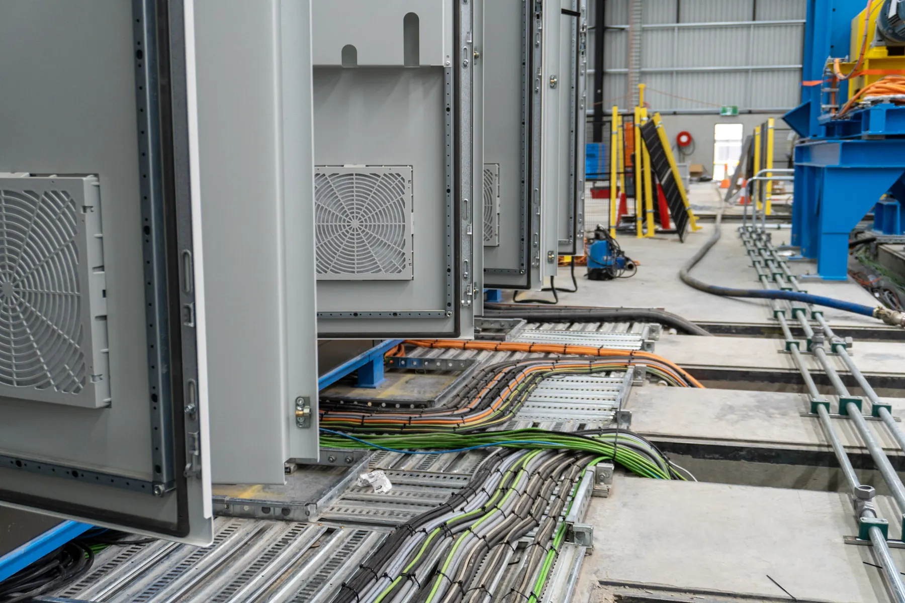 Industrial cable tray installation