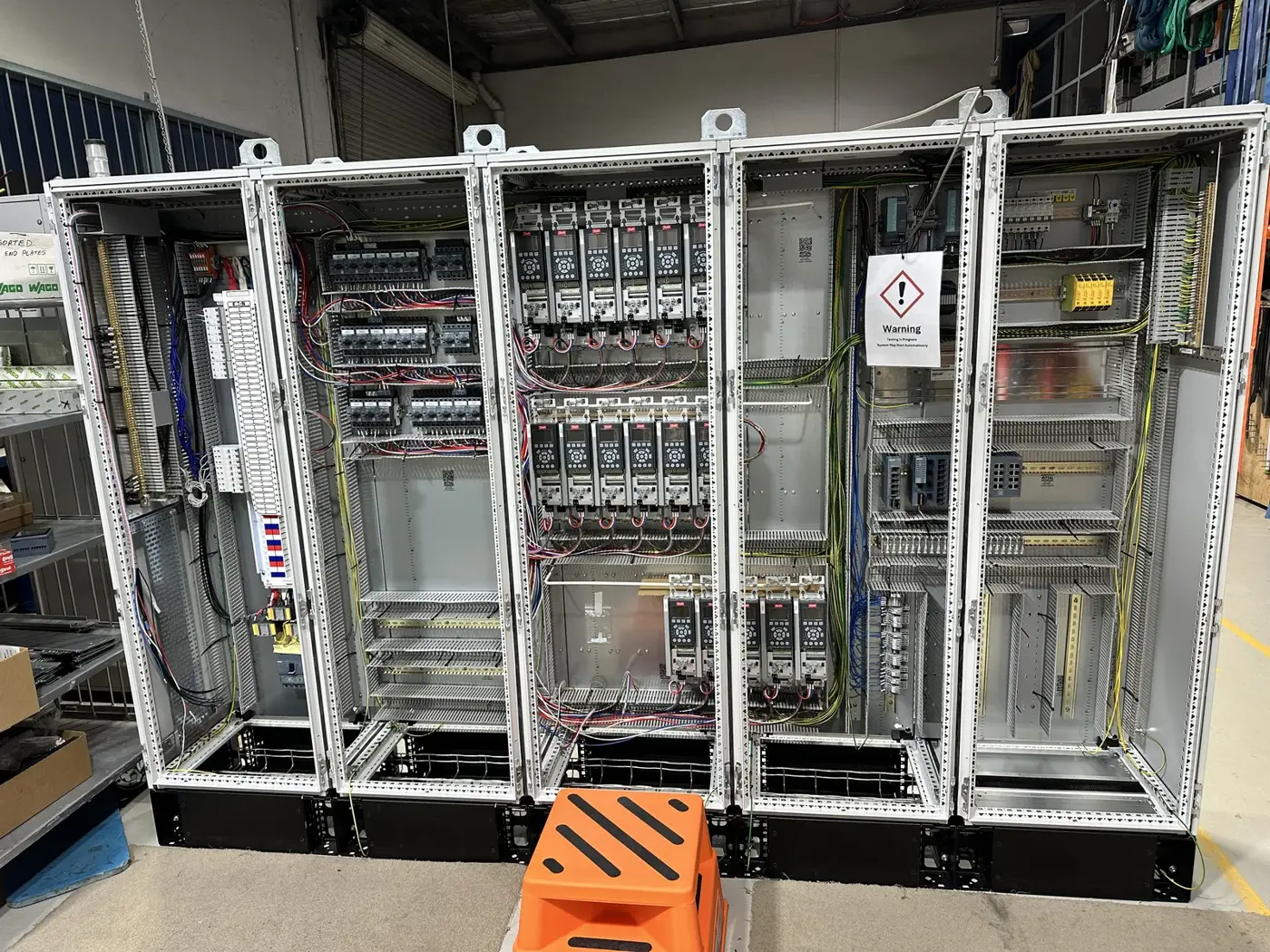 Control cabinets manufactured in-house
