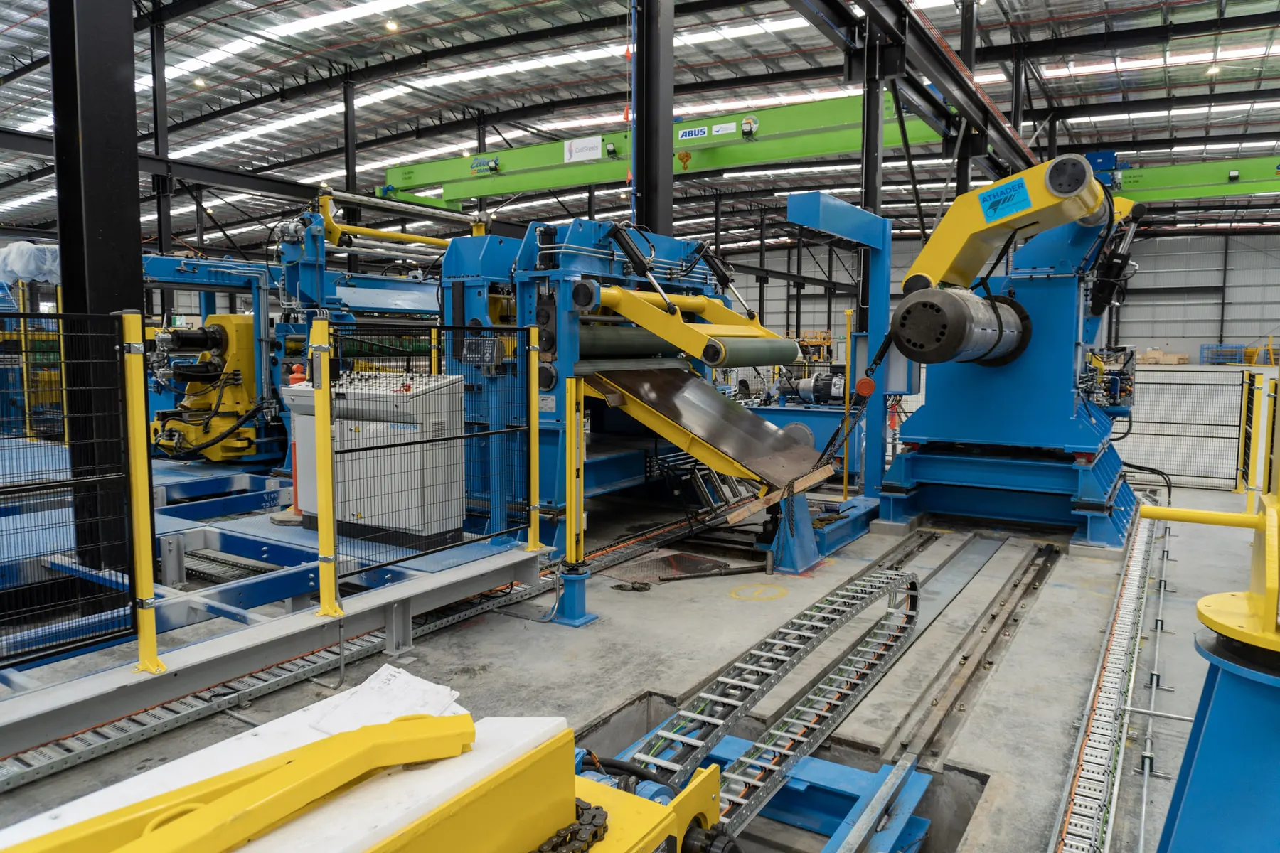 Industrial machinery and production equipment in a factory environment