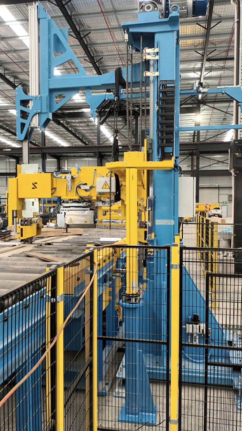 Industrial gantry machinery with integrated safety guarding